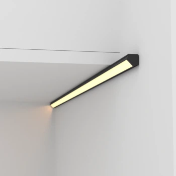 mini Eckleiste für Schrank Beleuchtung schwarz, warmweiß 24V