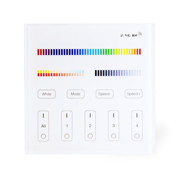 4-Zonen RGB+CCT LED Wand-Fernbedienung für RGB&2700-6000K Leuchten