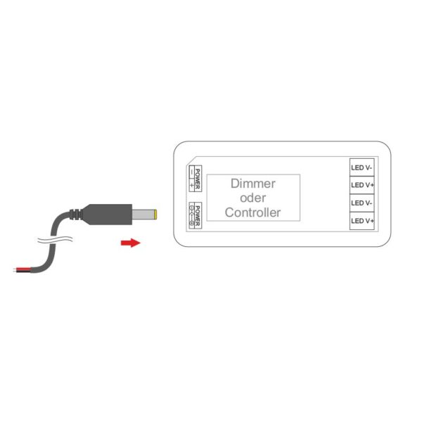 DC Stecker mit Kabel 0,5m male