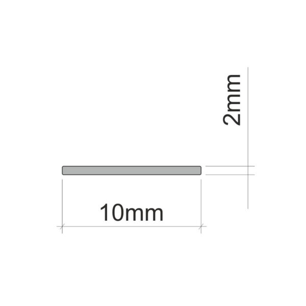 Alu-Leiste 10mm * 2mm, 1m