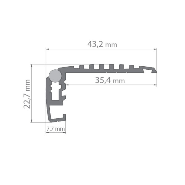 LED Stufenprofil 1m