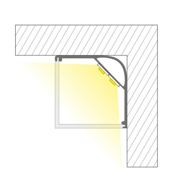 LED Eckprofil mit Abdeckung | 30mm | Eckig, 1m