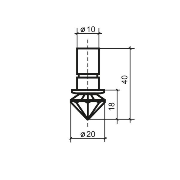 Kristall, Glas, Typ C 16 groß mit Fassung