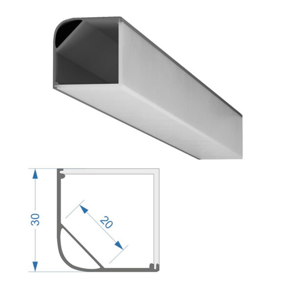 Küchen Unterbauleuchte LED | Eck 30mm | Eckig